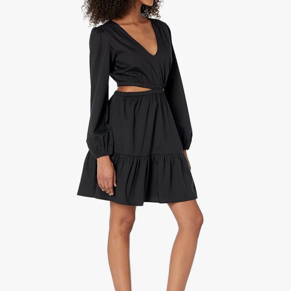 NWT Womens The Drop Sita Cutout Black Sateen Dress XS